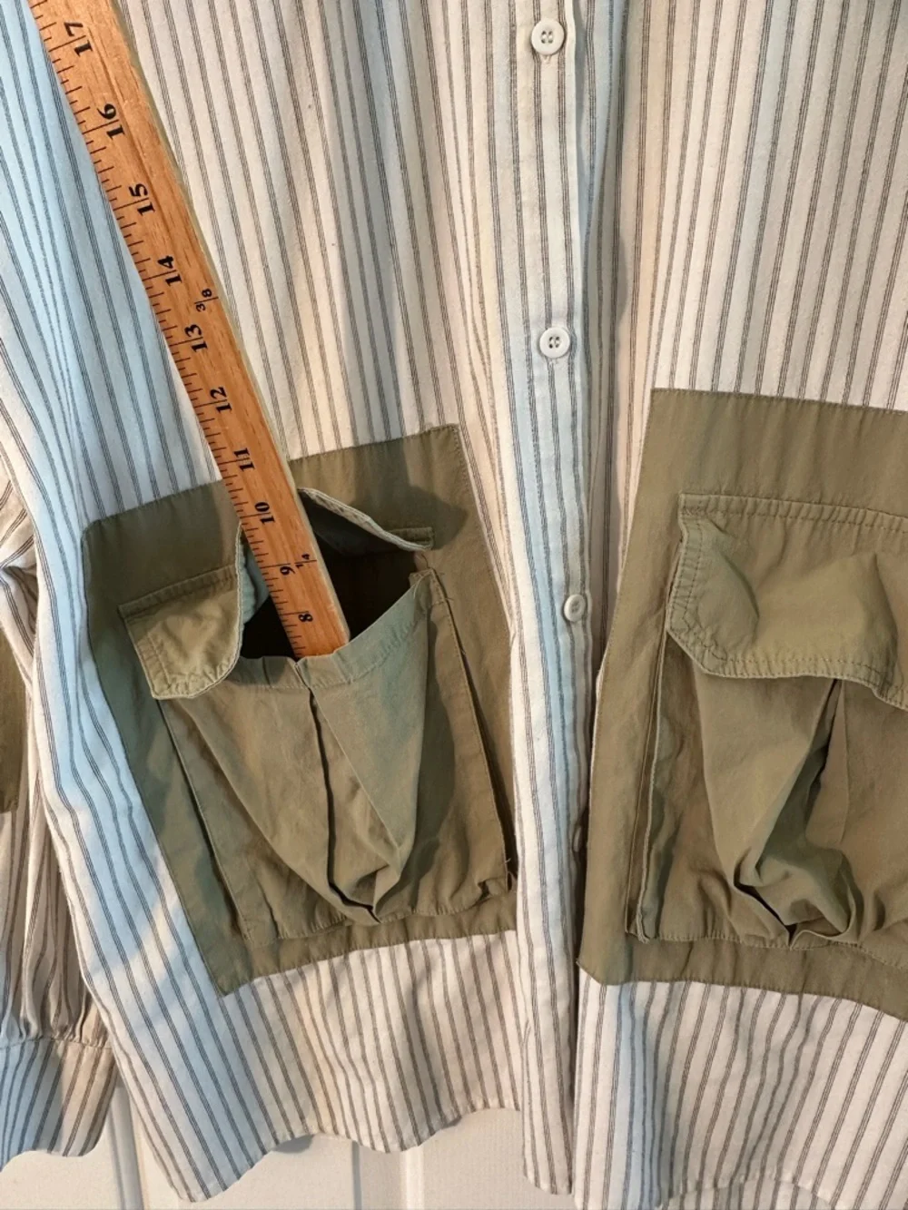 FRENCH MAUVE 2X Boho Art Teacher Noah Oversized Striped Button Down Shirt Pocket - Picture 13 of 14